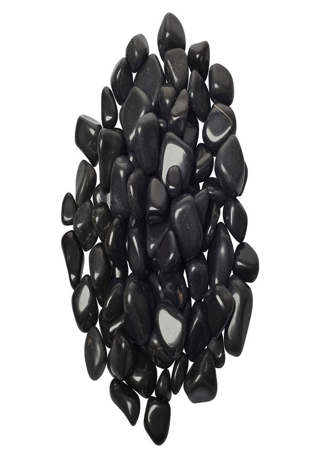 Bum Bum Bhole Polished Black Pebbles Stone Home Decorative Marbles - 1 Kg - Image 3